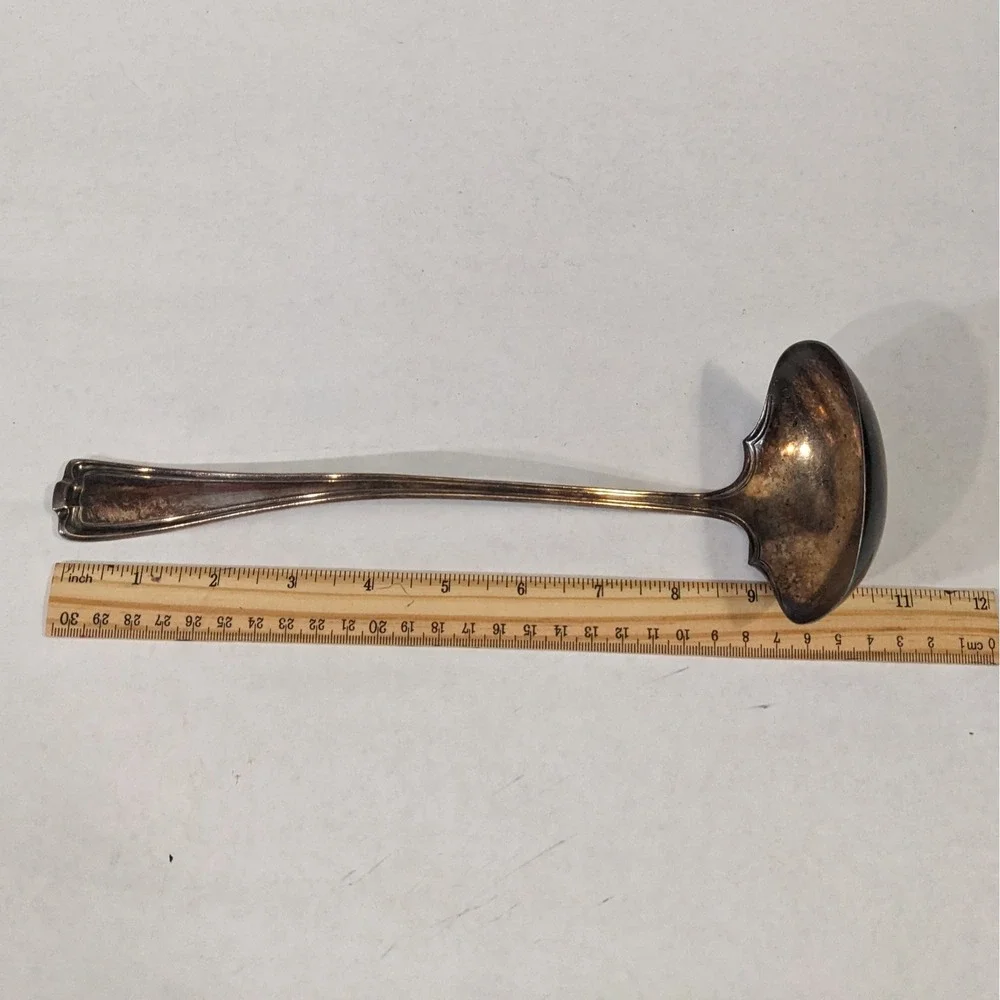 1847 Rogers Bros XS‎ Triple Silver Plate Ladle Vintage Art Deco Serving Spoon
